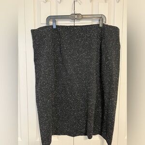 J Jill Skirt Women’s Sz 3XL Black Midi Length‎ Preppy Office Career Speckled
